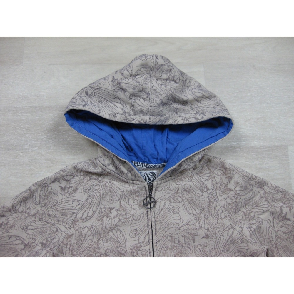 Y2K Volcom Zip Hoodie Women's (L) "Wallpaper Vintage" Grunge Skate 2000s - Picture 4 of 12
